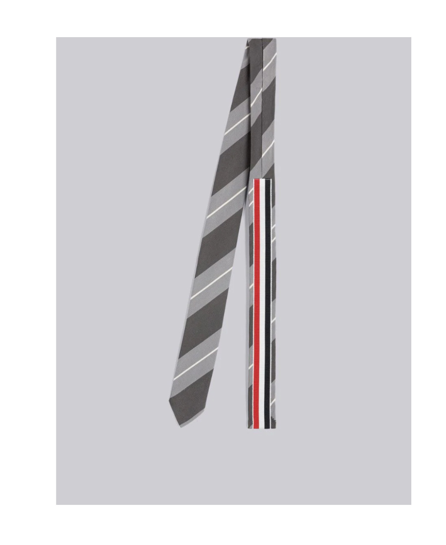 Thom Browne Diagonal Stripe Pattern Tie In Black