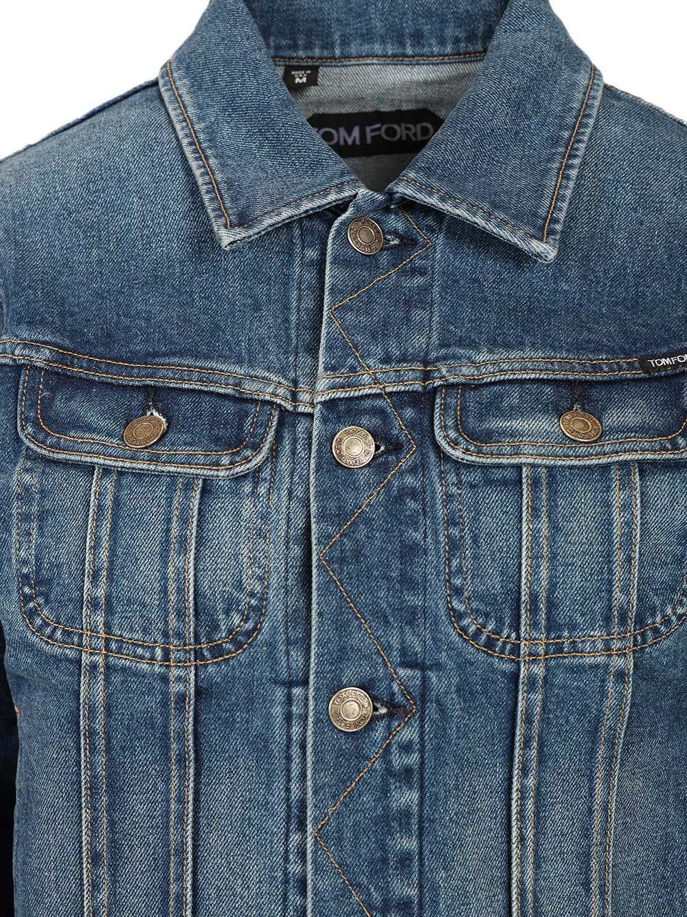 Tom Ford Japanese Stonewashed Comfort Denim Jacket In Blue