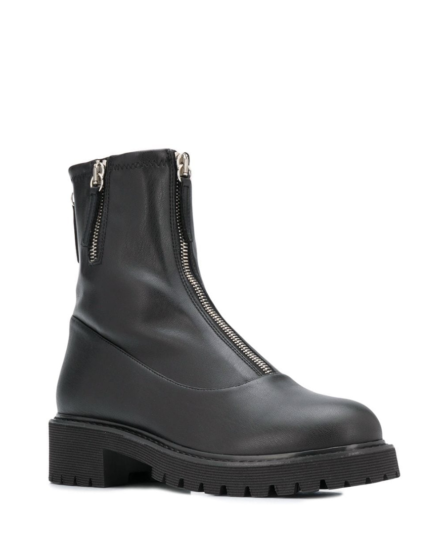 Giuseppe Zanotti Front Zipper And Ankle Boots In Black