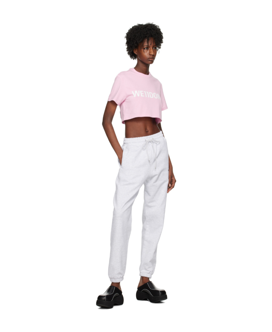 We11 Done Logo-print Cotton Track Pants In White