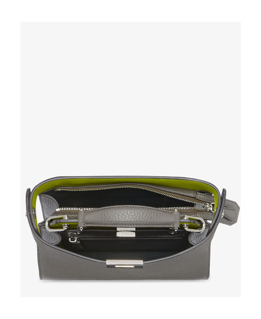 Fendi Peekaboo Twist-lock Tote Bag In Gray