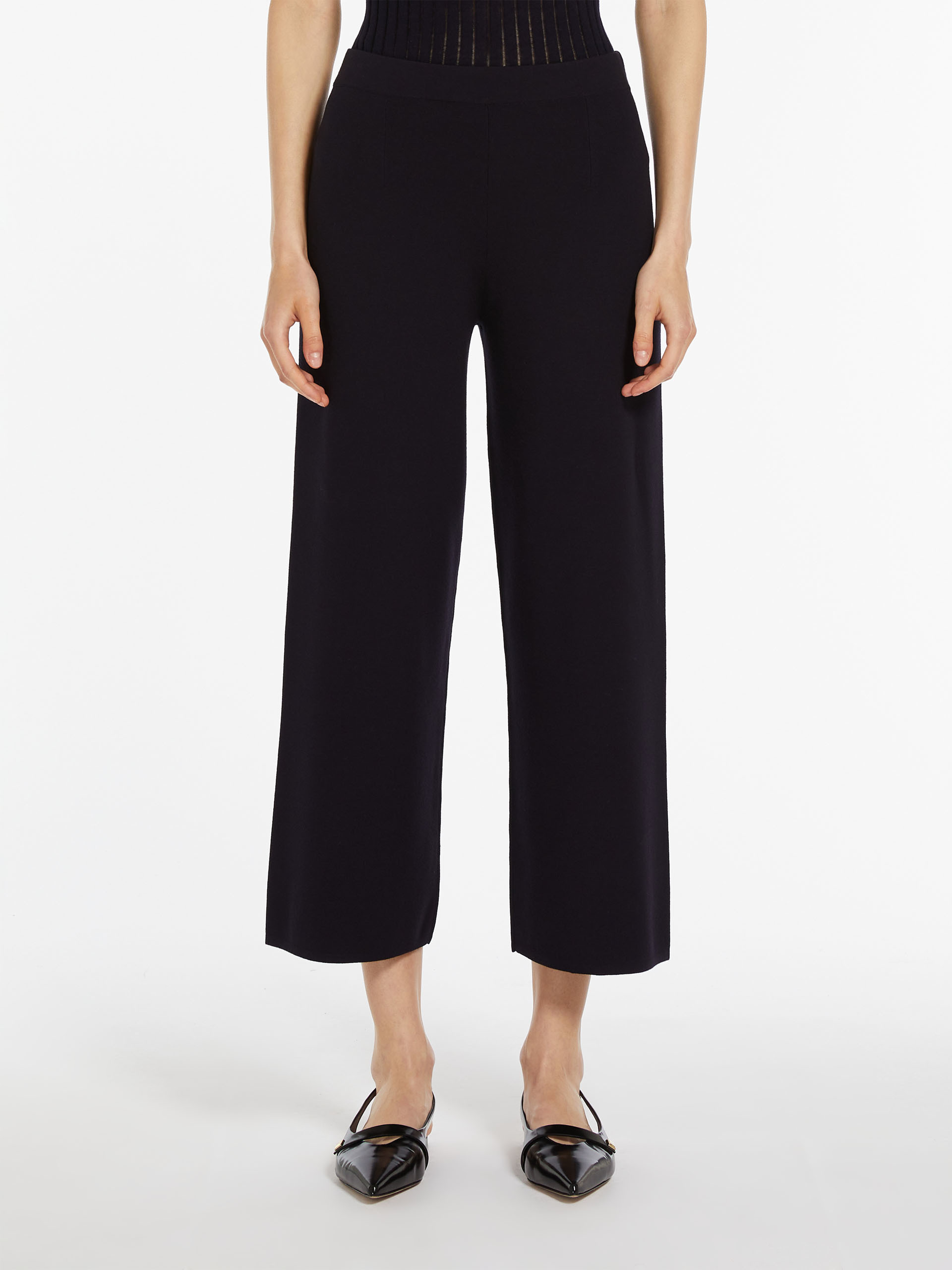Max Mara Nine-cent Long Casual Pants In Black