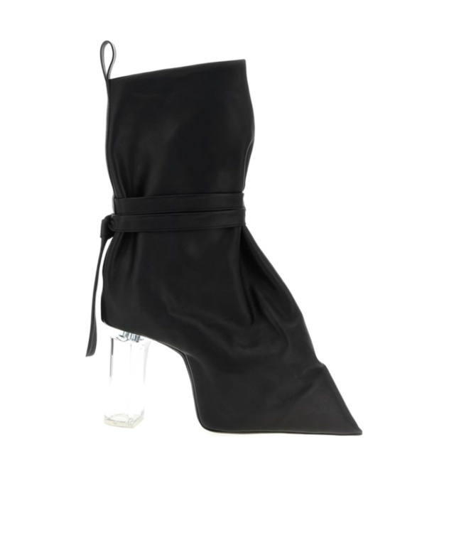Rick Owens Tied Taco Kiss Ankle Boots In Black