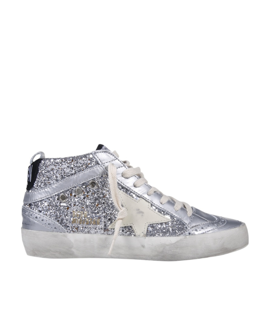 Golden Goose Glittered High-top Sneakers In Gray