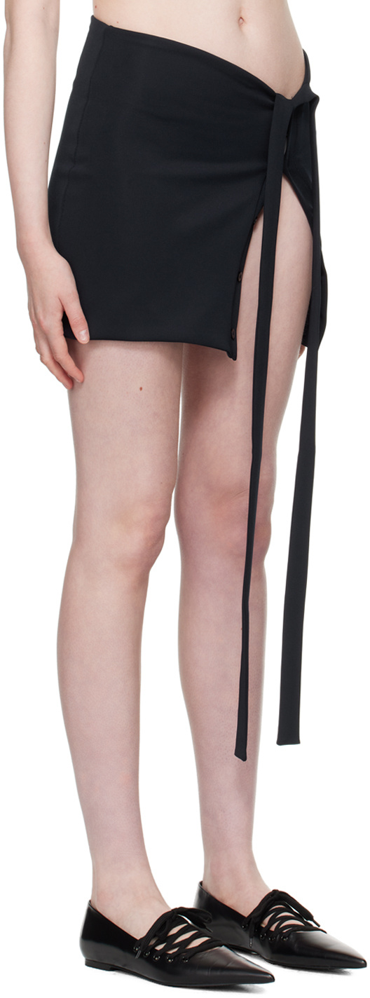 Jade Cropper Navy Button Miniskirt In Black