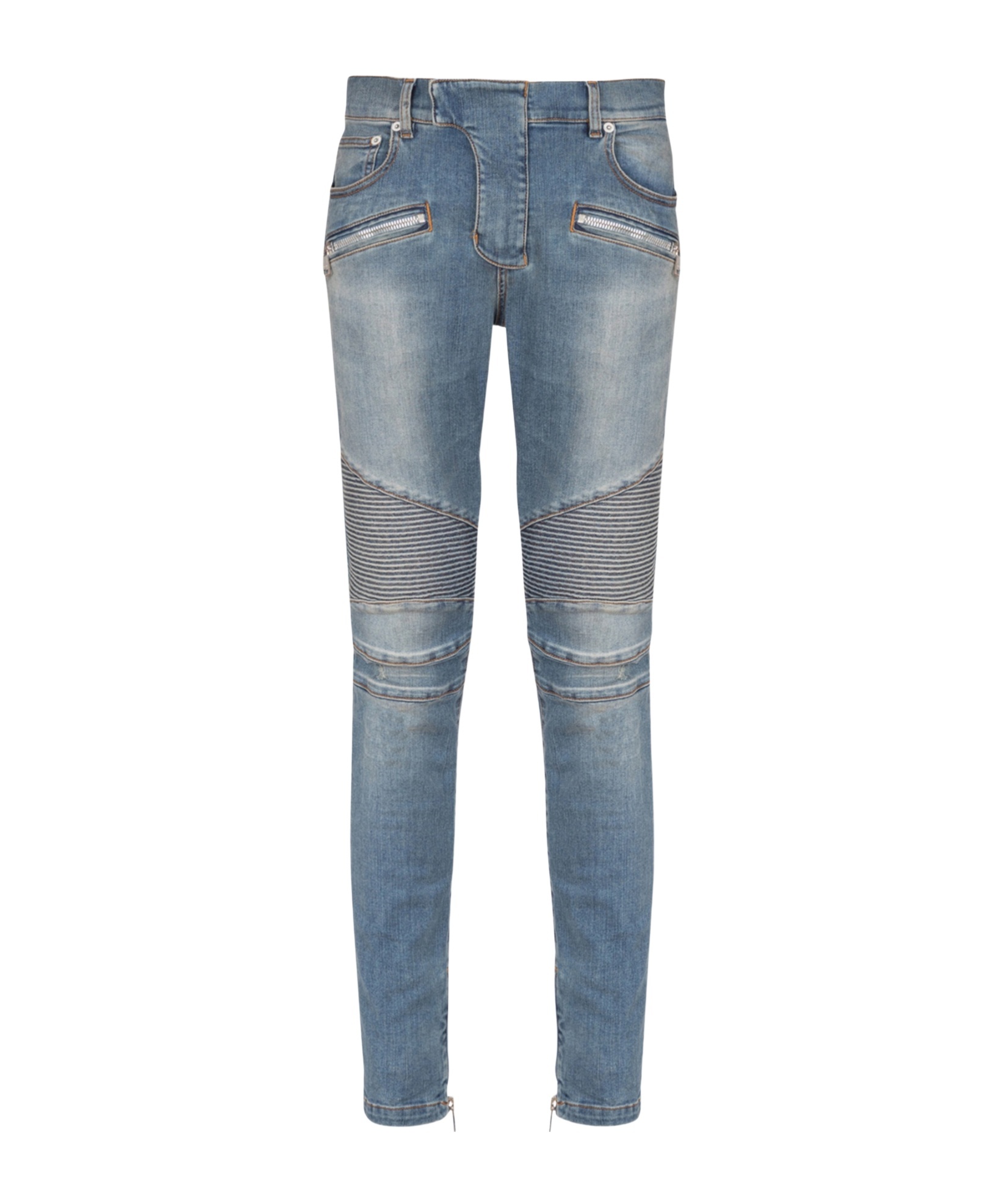 Balmain Slim Fit Jeans For Men In Gray