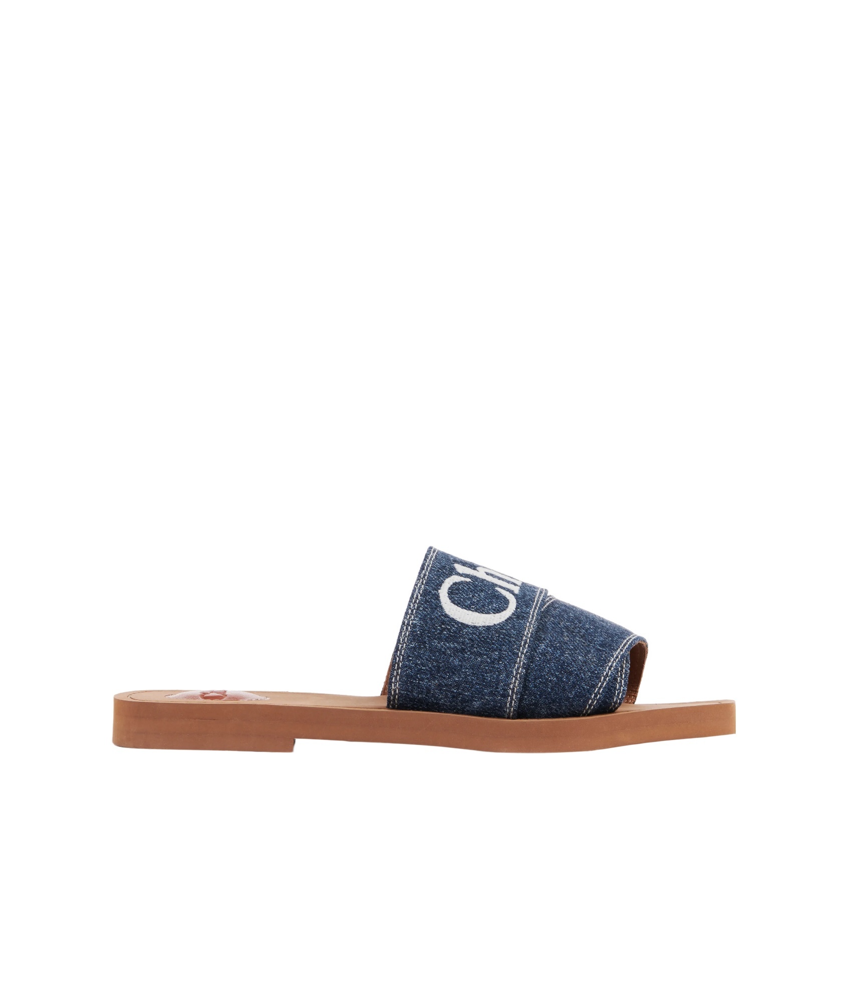 Chloé Sumptuous Cotton Woody Slide Sandals In Women's In Brown