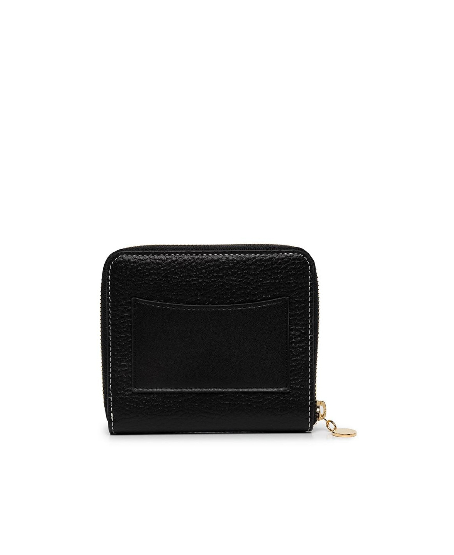 Stella Mccartney Logo Detailed Zip-up Card Holder In Black