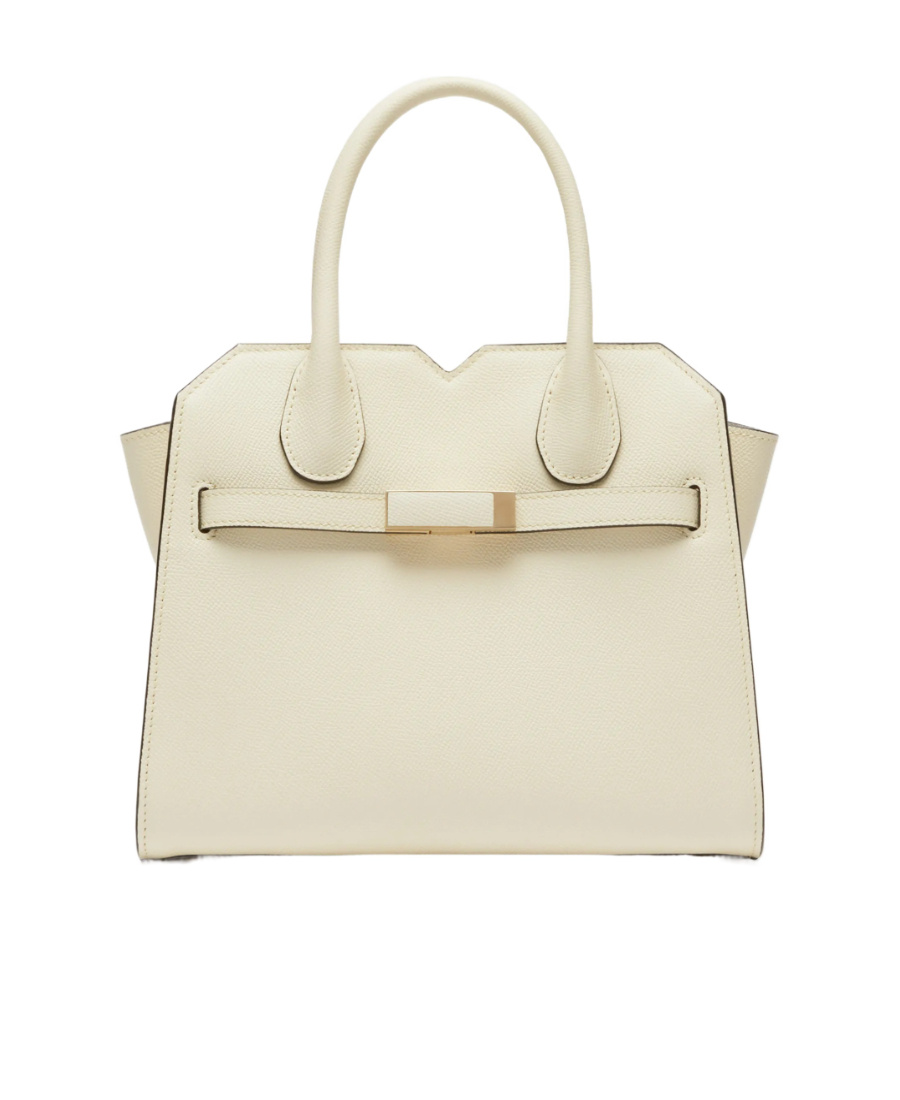 Valextra Structured Shoulder Bag With Detachable Strap In Nude