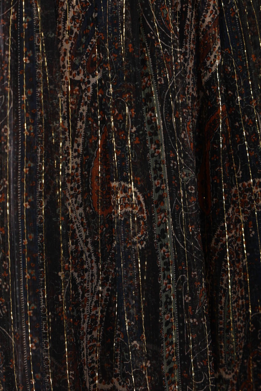 Saint Laurent Paisley Sheer Ruffled Maxi Skirt