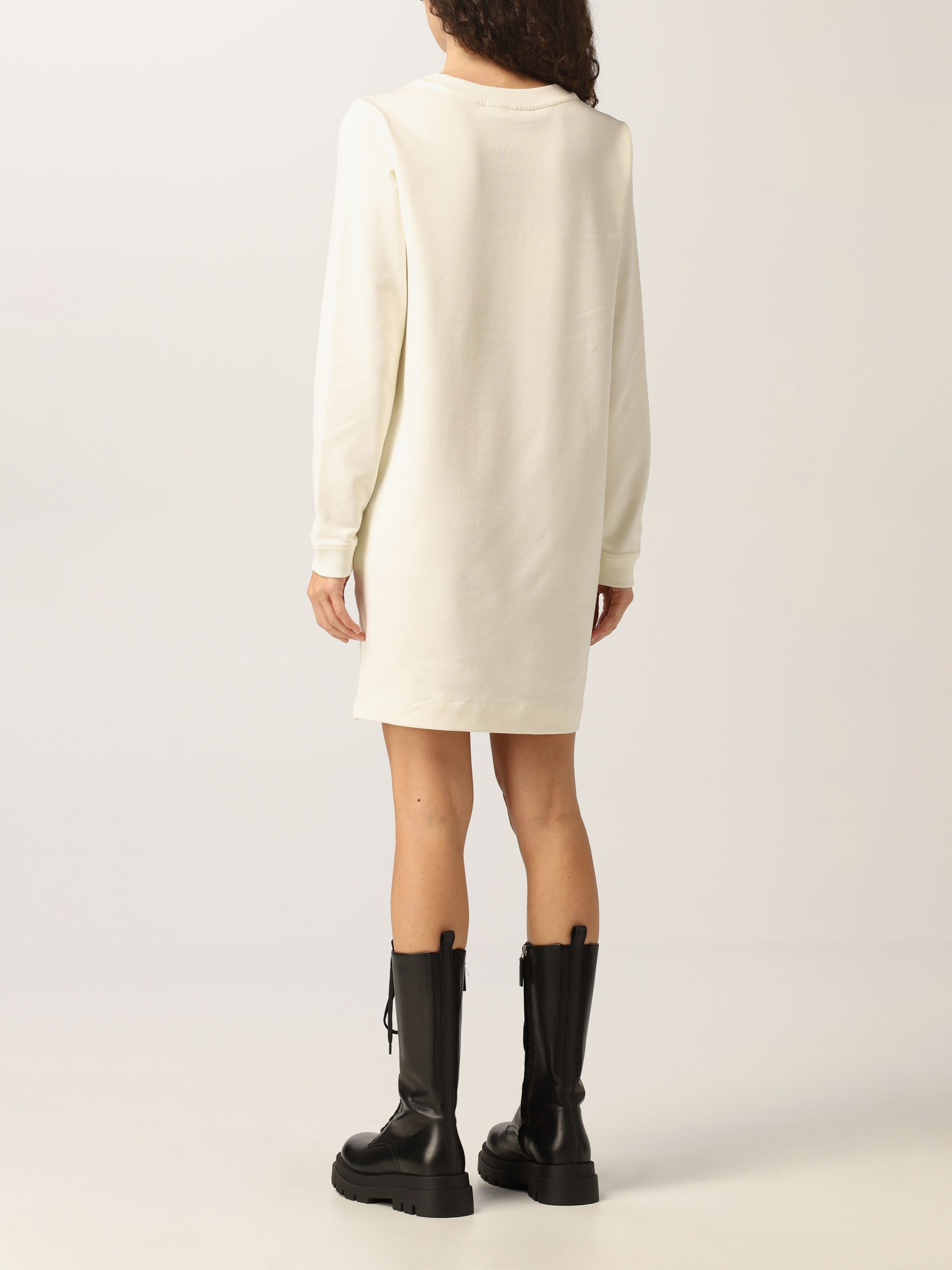 Moschino Logo-print Sweatshirt Dress In White