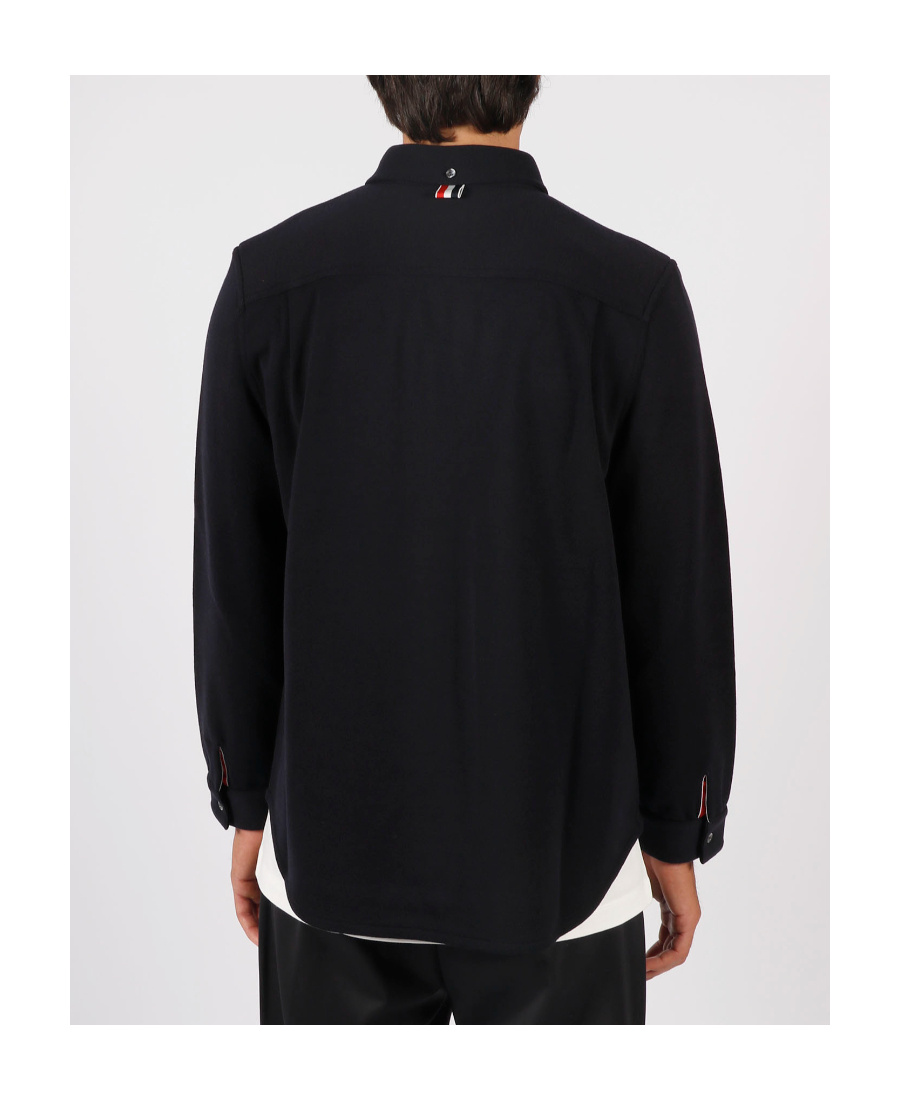 Thom Browne Oversized Herringbone Shirt In Black