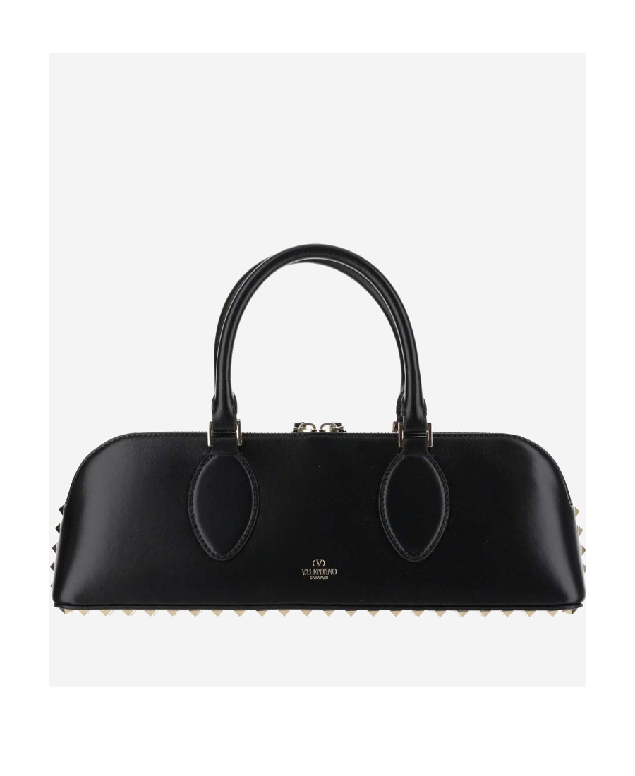 Valentino Rockstud East-west Leather Tote Bag In Black