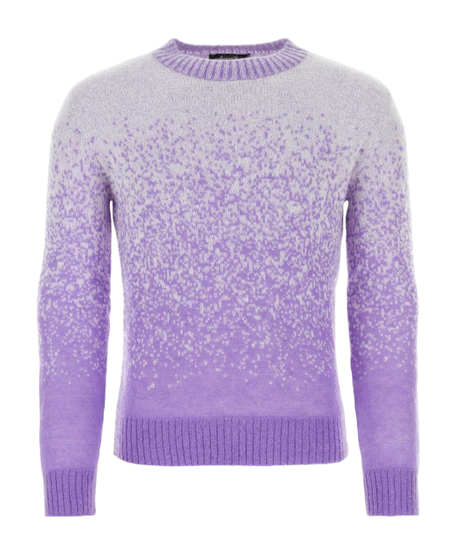 Shop Mcm Gradient Knitted Sweater In Purple