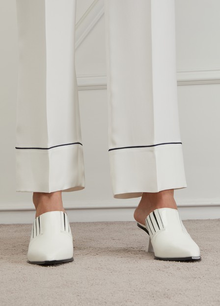 Loro Piana Striped Straight Casual Pants In White