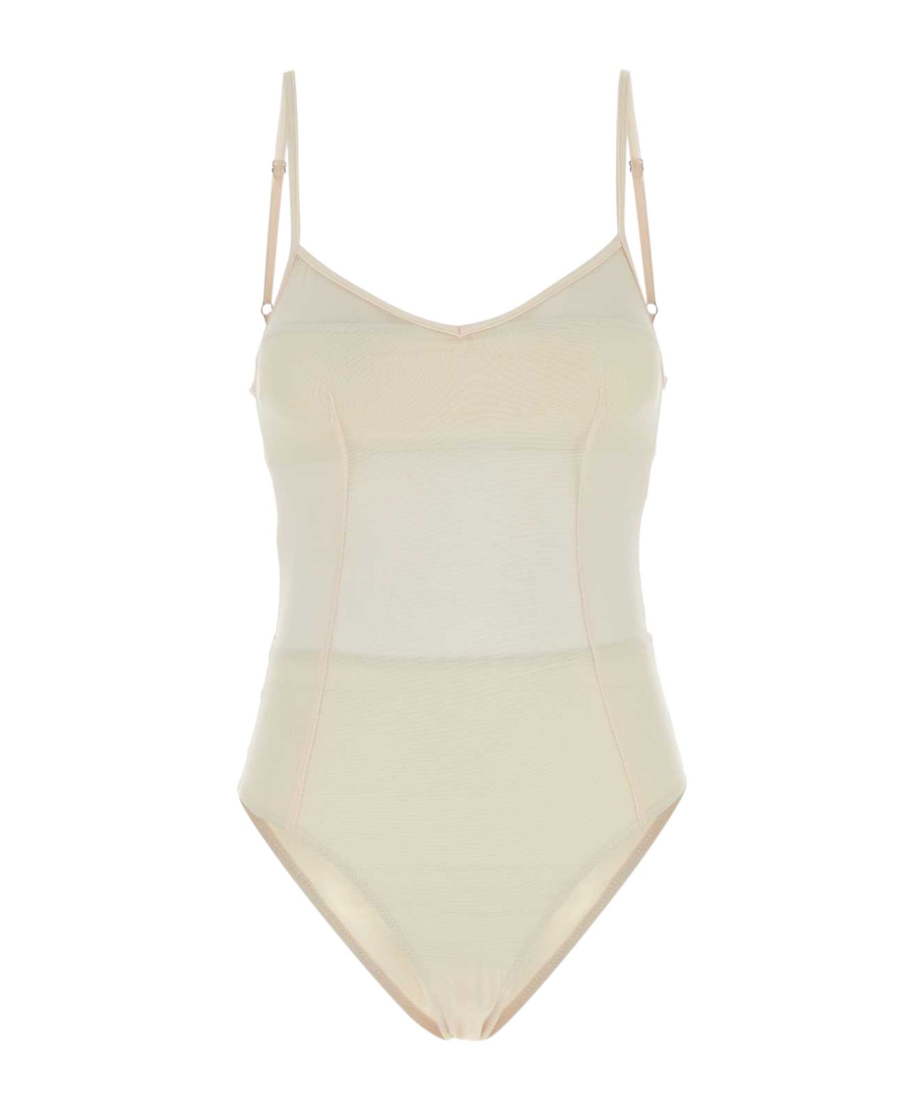Prada Women's Light Tulle Swimsuit In Peach Color