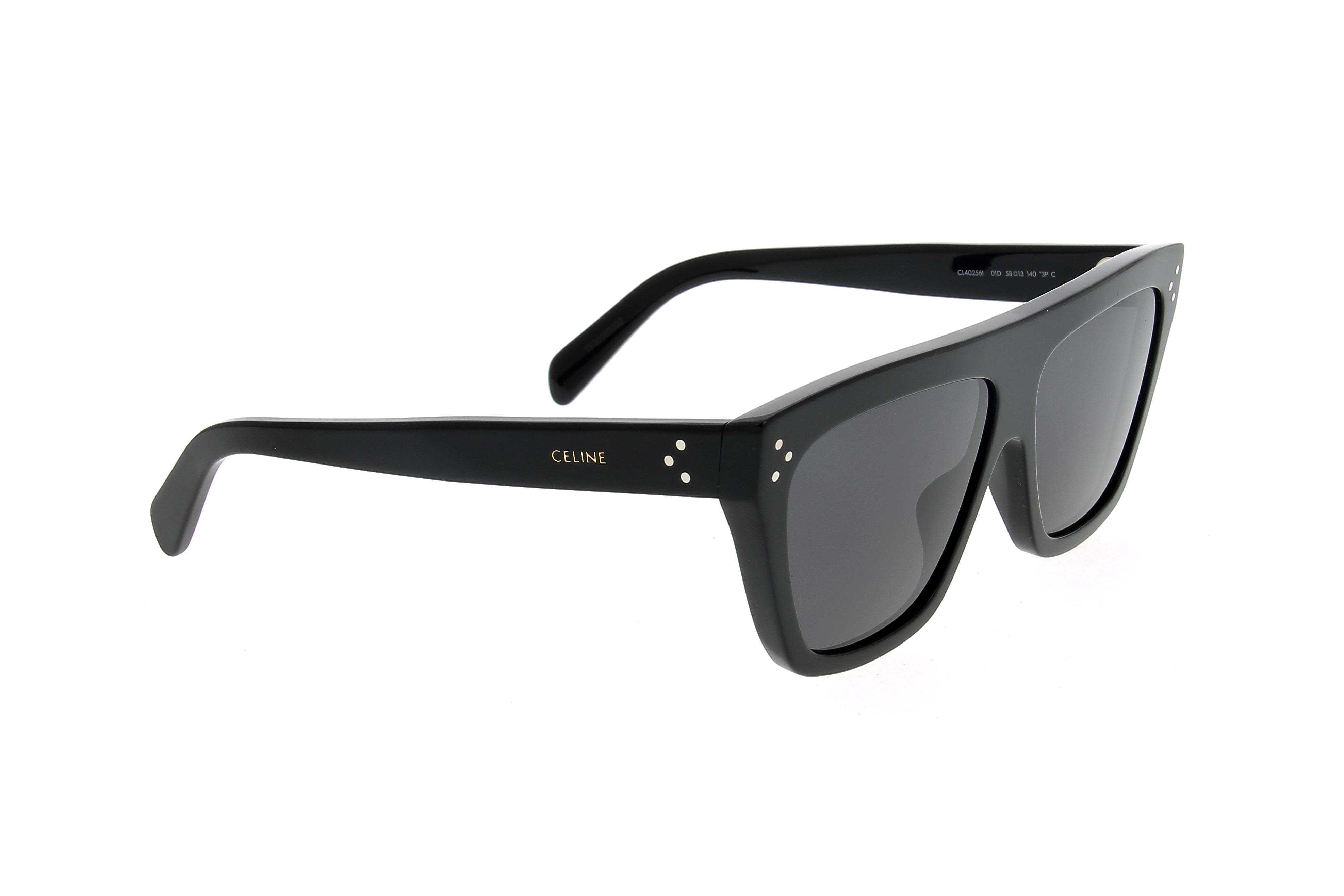 Celine Logo-embossed Oversize-frame Sunglasses In Gray