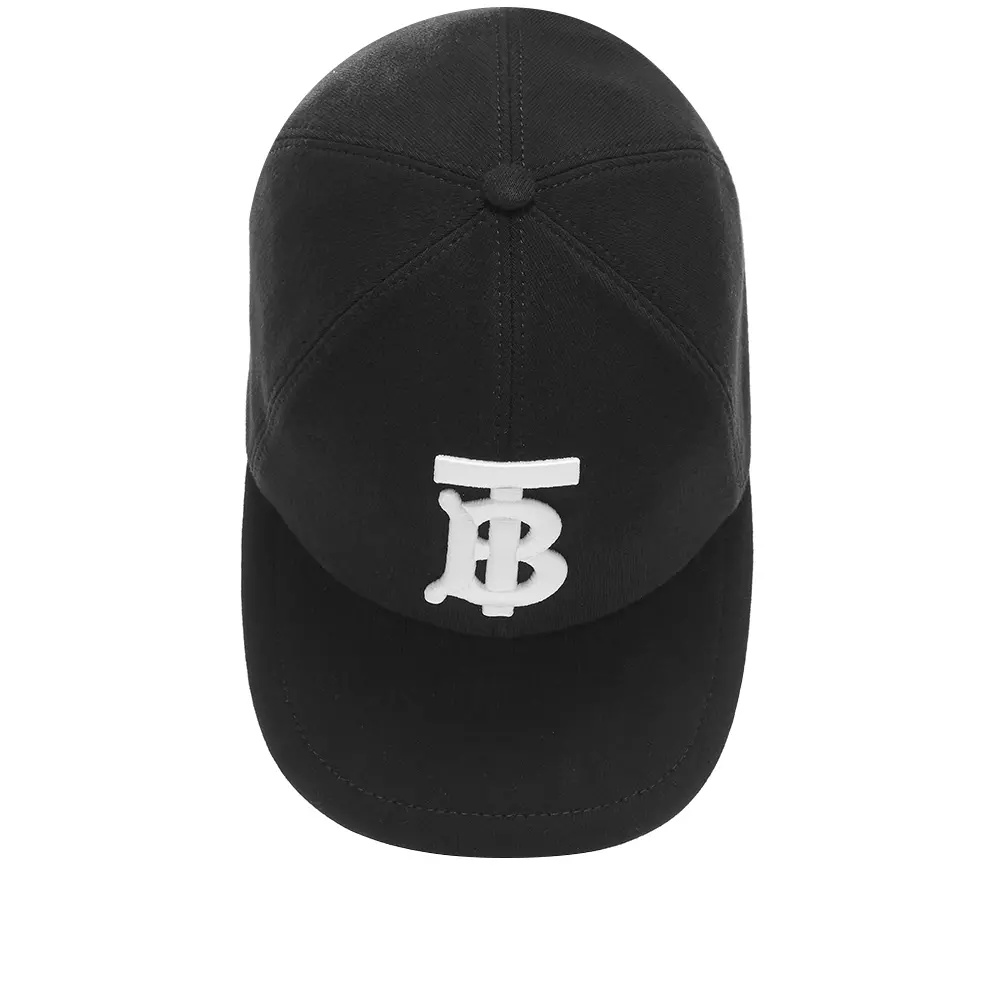 Burberry Monogram Embroidered Baseball Cap In Black