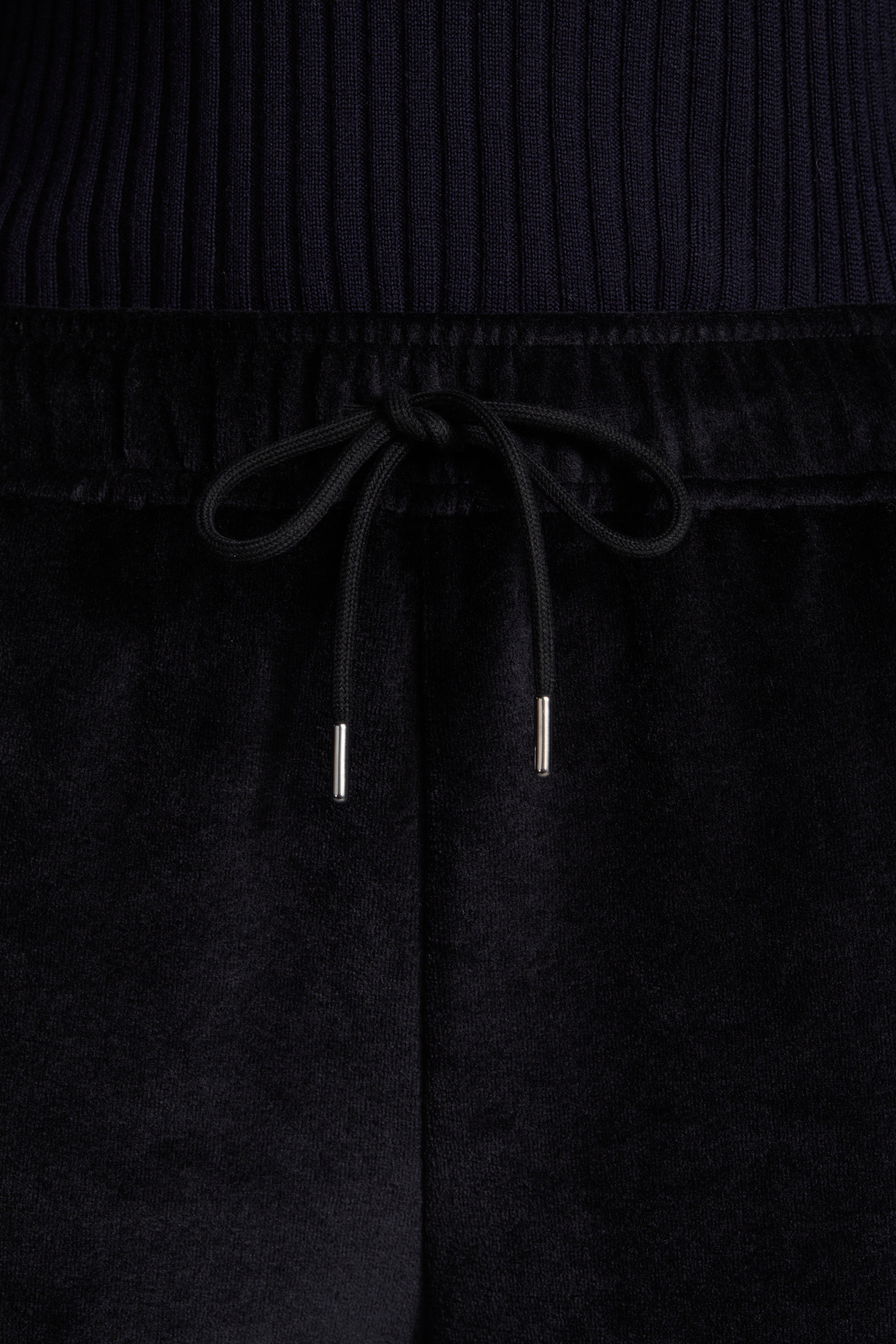 Moncler Straight-leg Velour Track Pants In Navy Blue