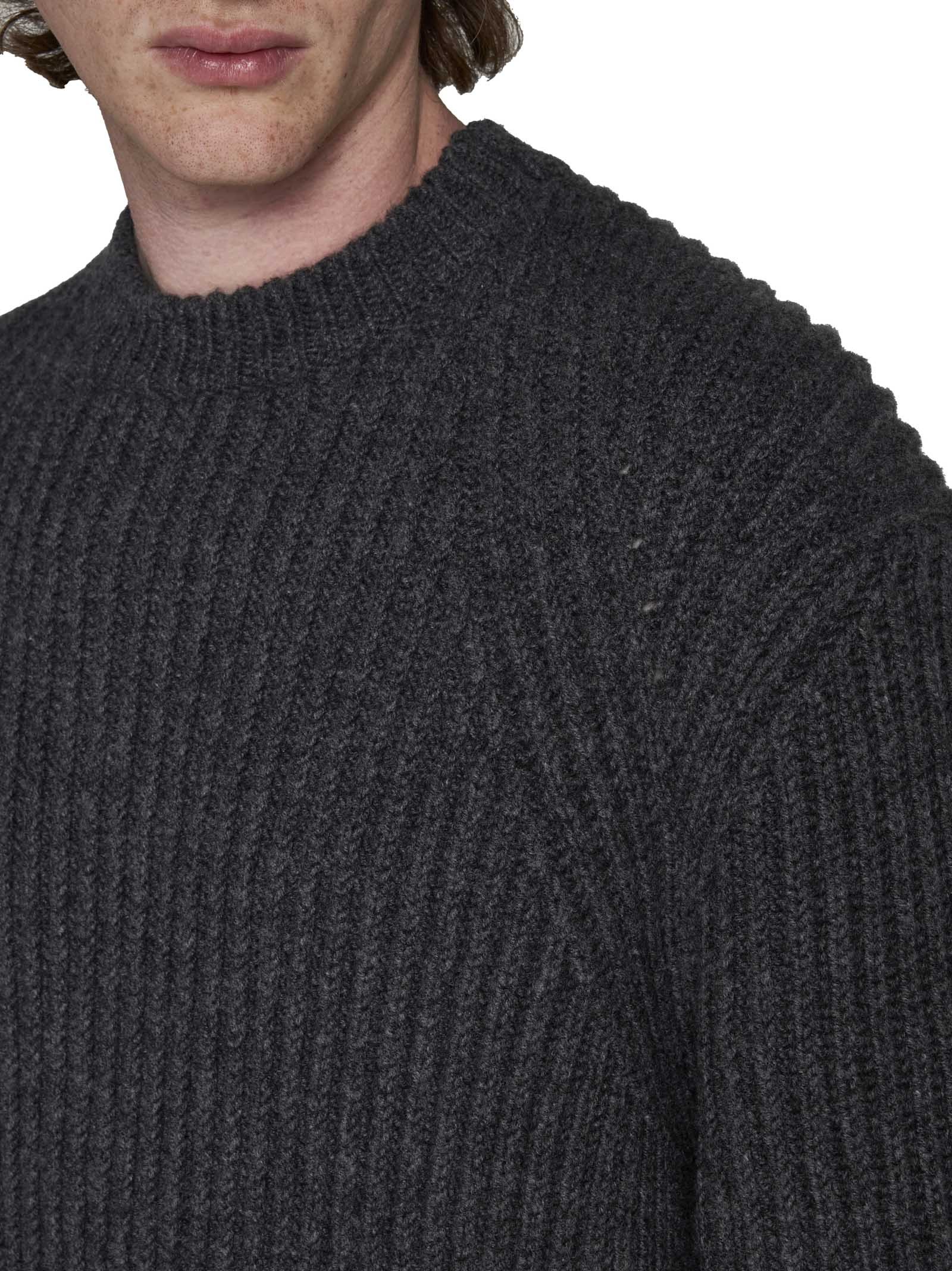 Alexander Mcqueen Jacquard-trimmed Wool Sweater In Black
