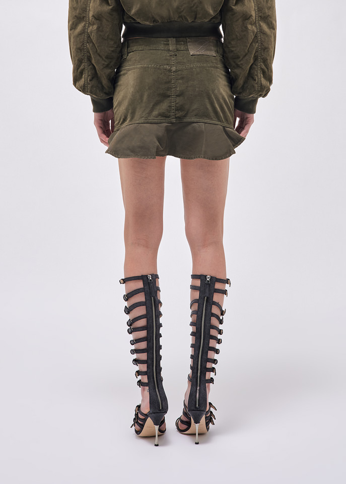 Blumarine Multiple-pocket Skirt In Brown