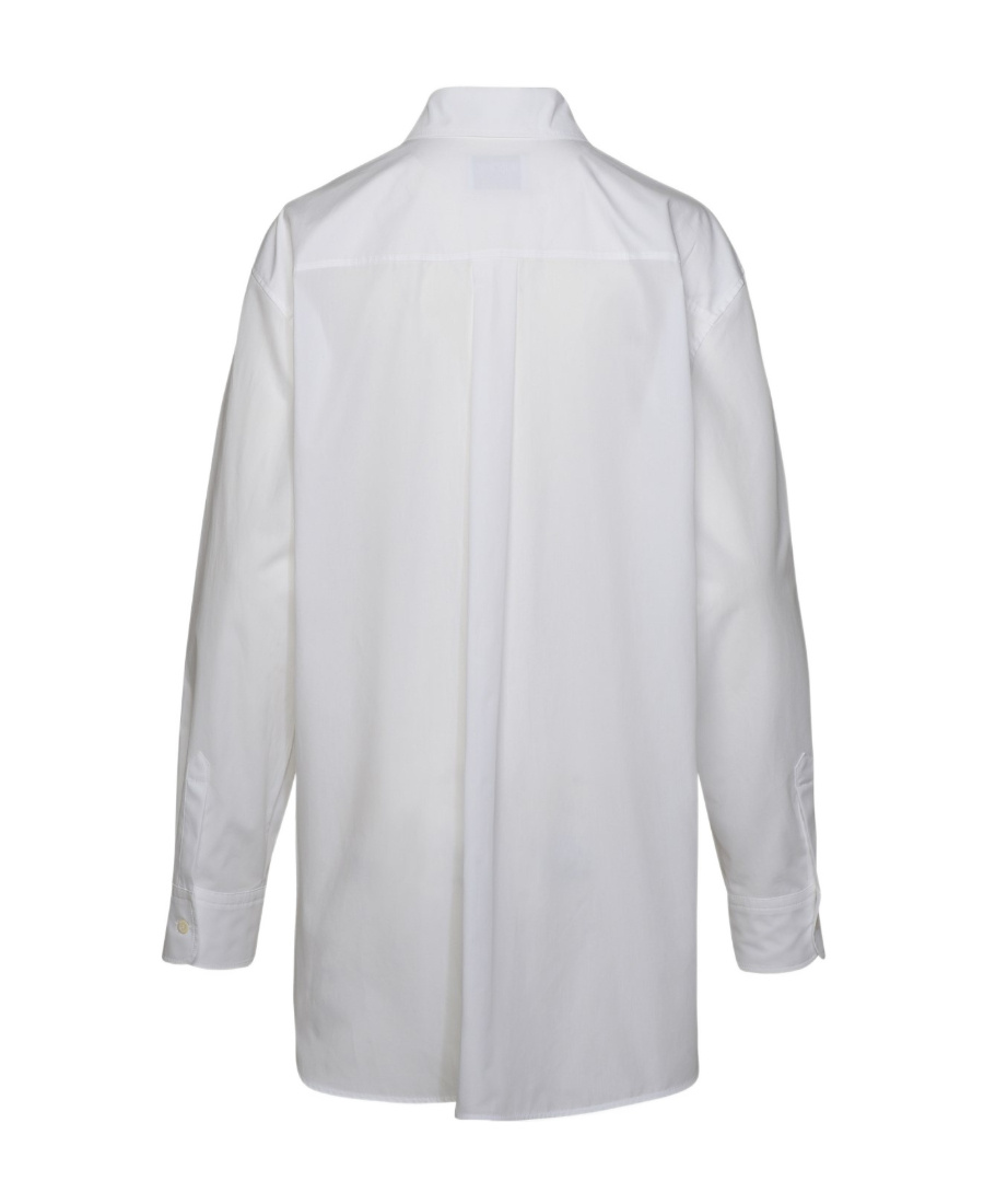 Moschino Heart-patch Cotton Shirt In White
