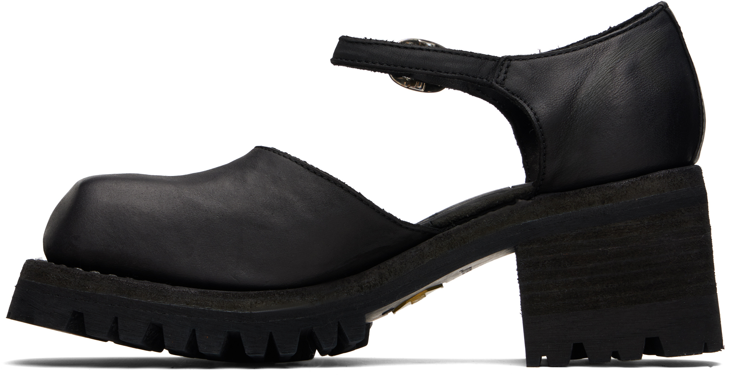 Guidi Soft Horse Mary Jane Loafers In Black