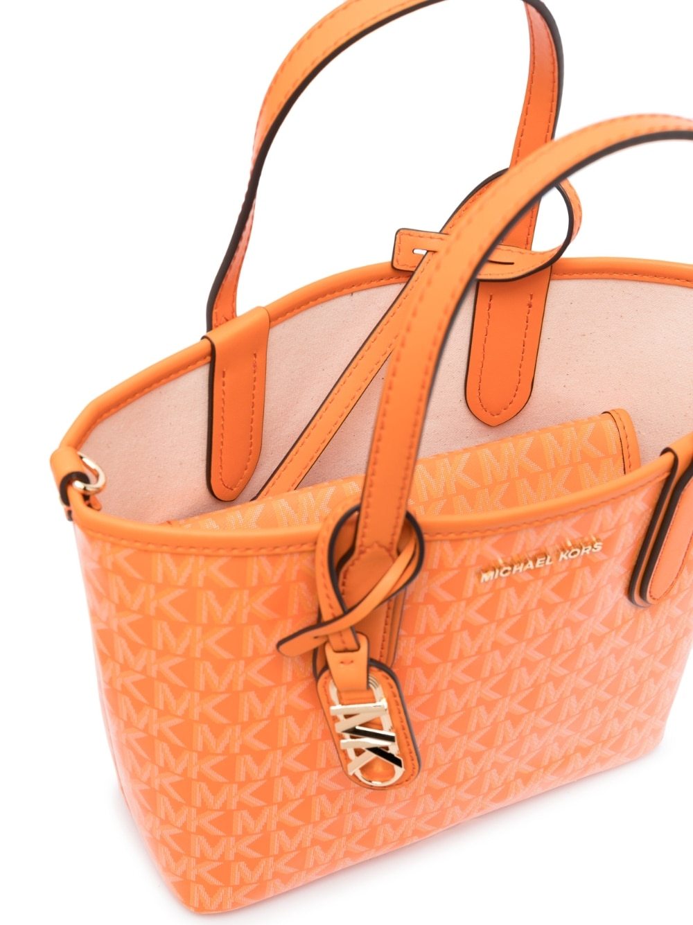Michael Kors Small Logo-print Canvas Tote Bag In Orange