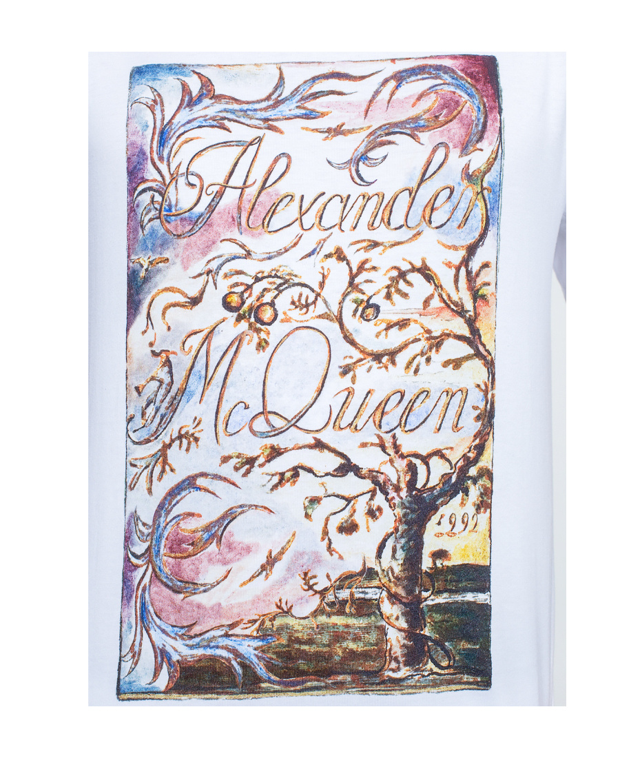 Alexander Mcqueen Nature-print Cotton T-shirt In White