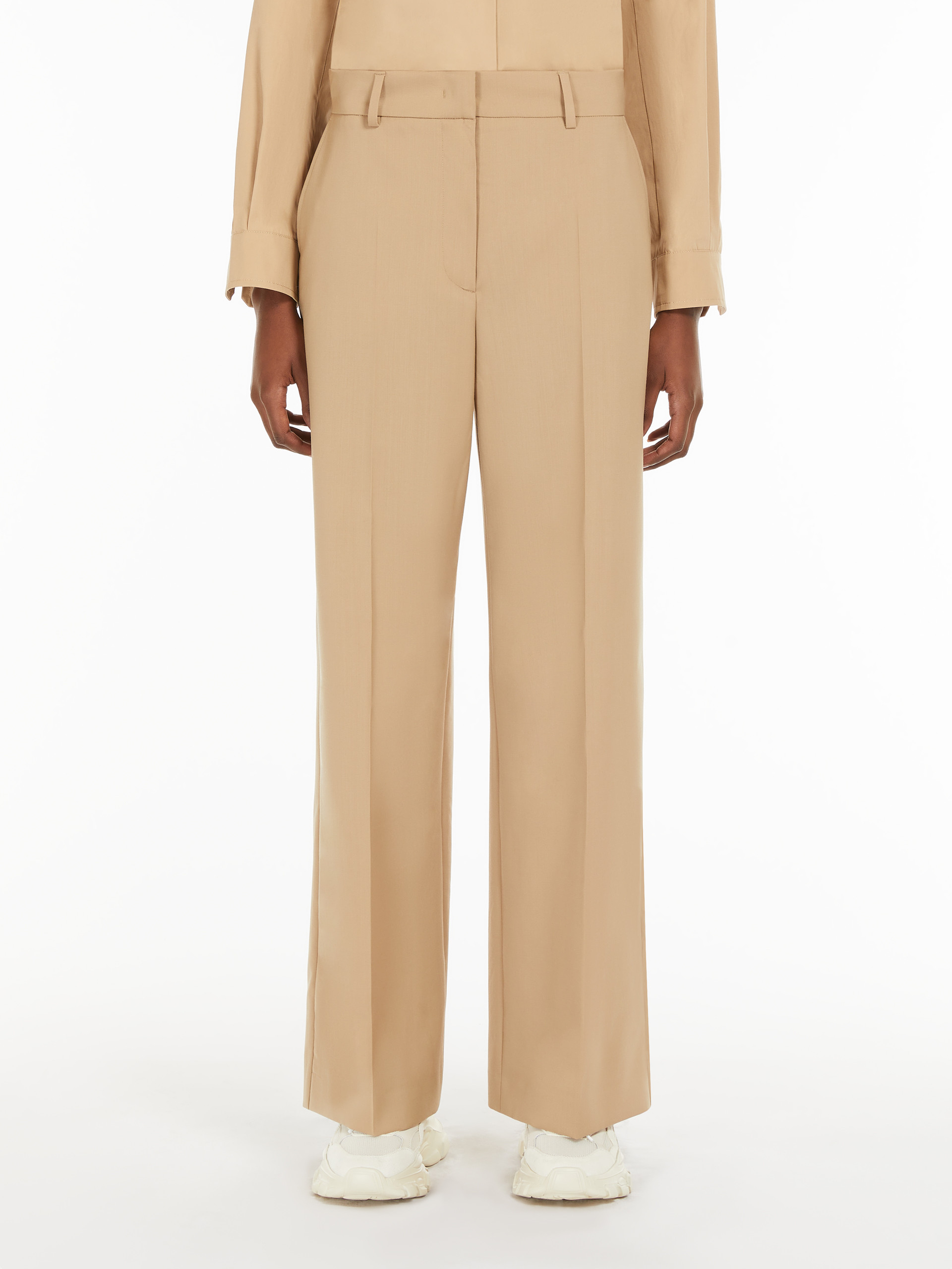 Weekend Max Mara Belt-loop Casual Pants In Nude