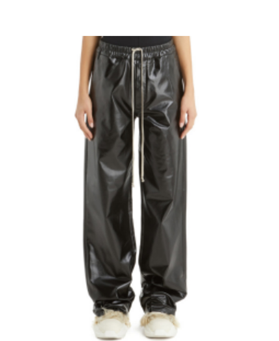 Rick Owens Drkshdw Wide-leg Faux-leather Trousers In Black