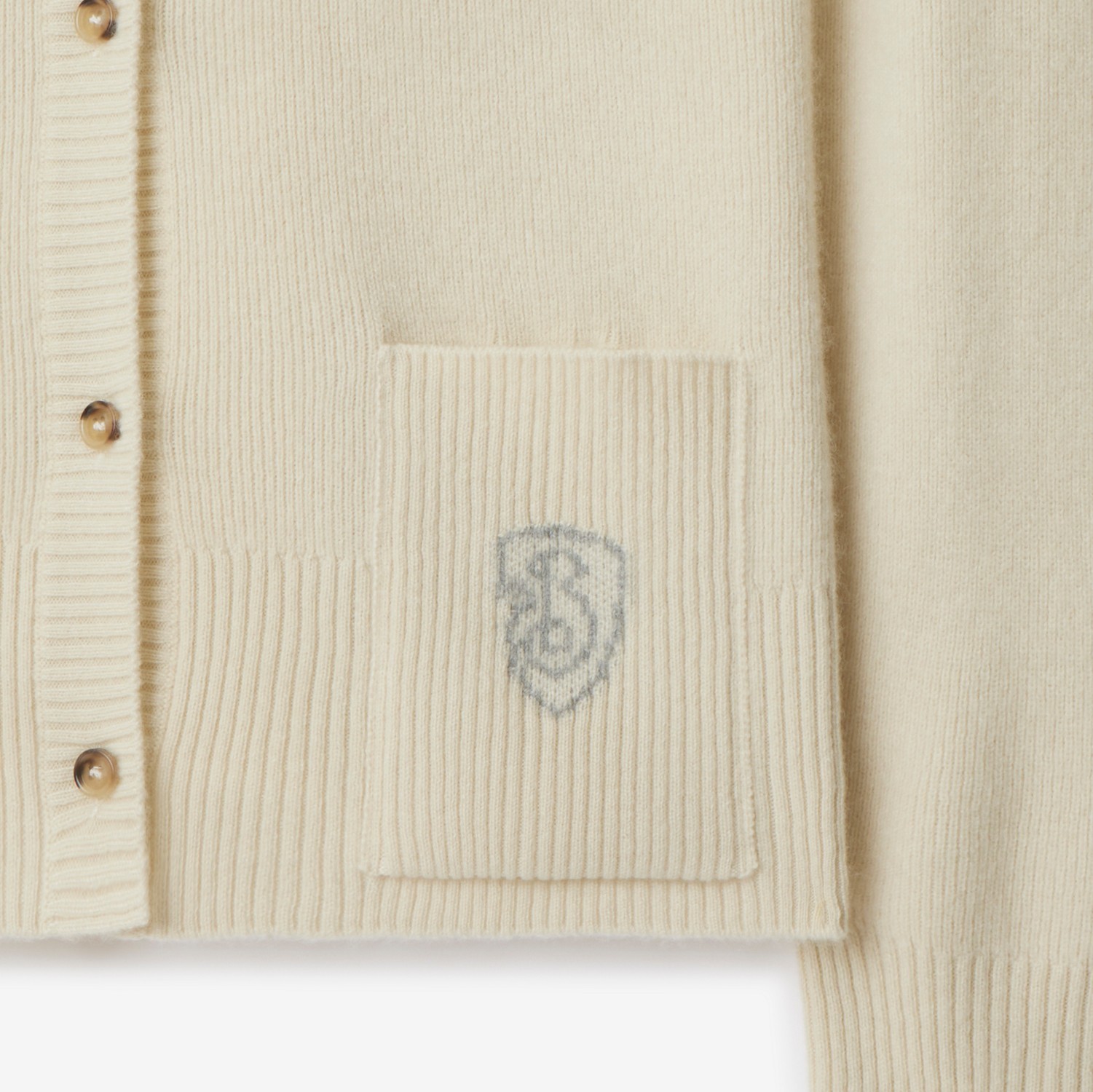 Burberry B-shield Cashmere Cardigan In Nude