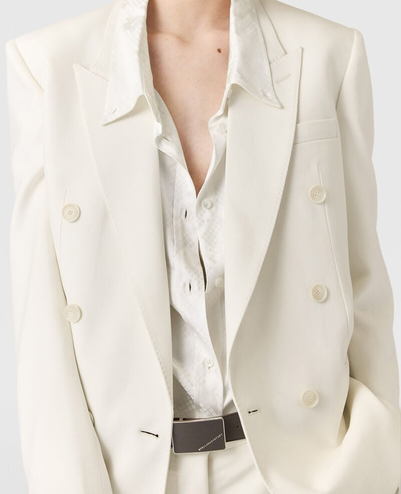 Stella Mccartney Double-breasted Blazer Jacket In White