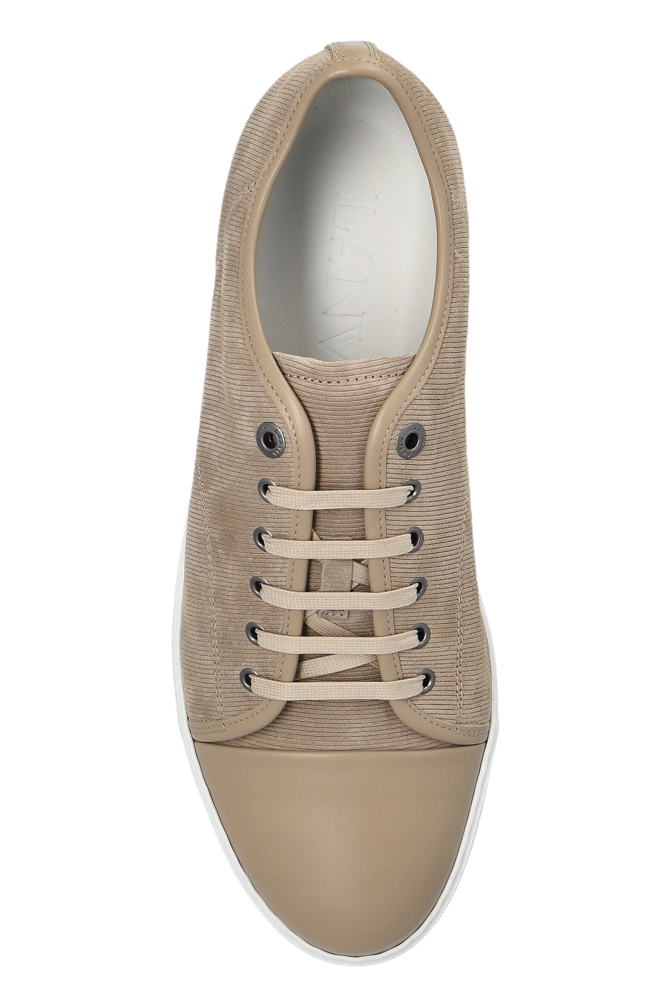 Lanvin Dbb1 Suede And Leather Sneakers For Men In Neutral