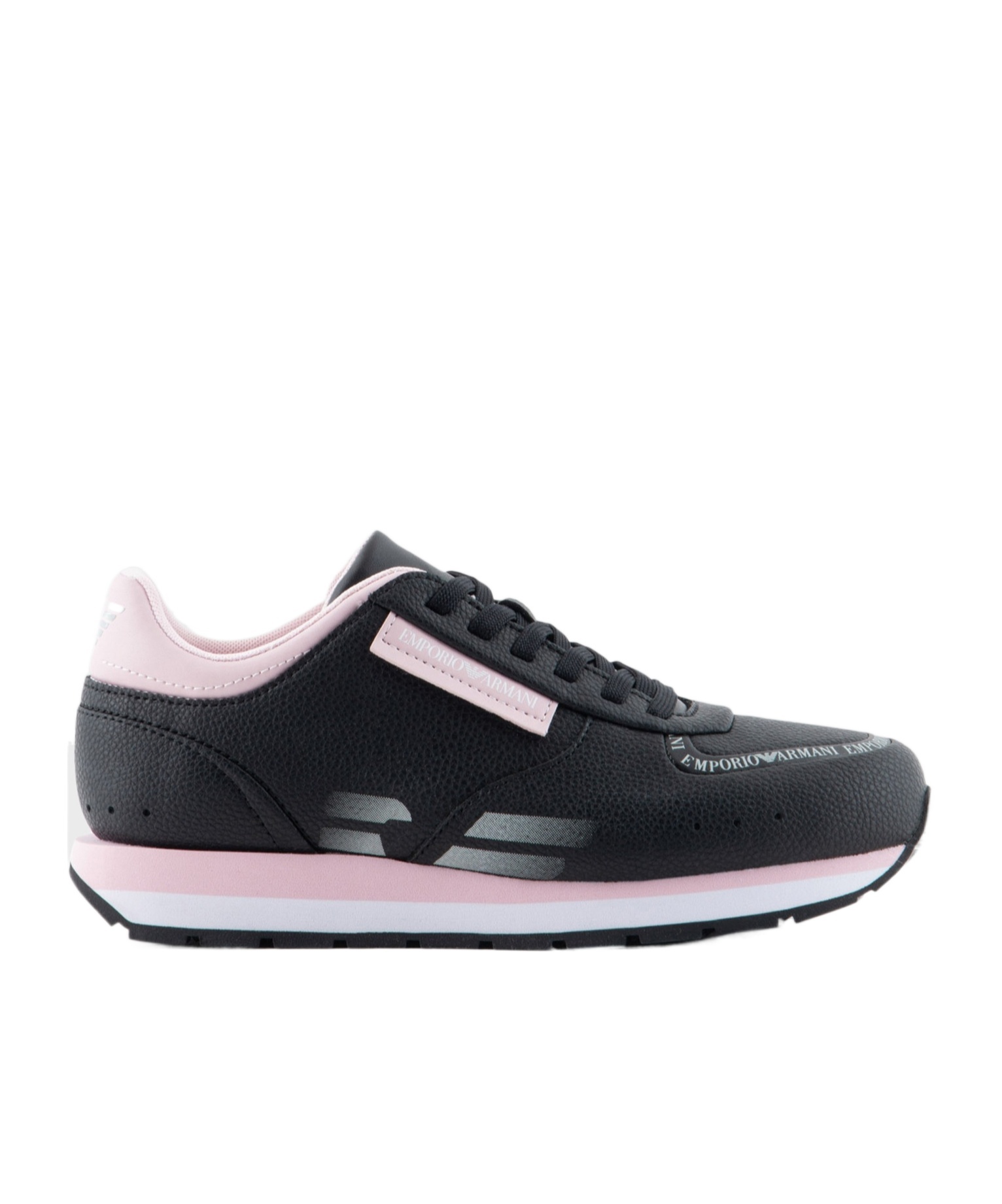 Emporio Armani Tie Low-top Casual Sneakers In Black