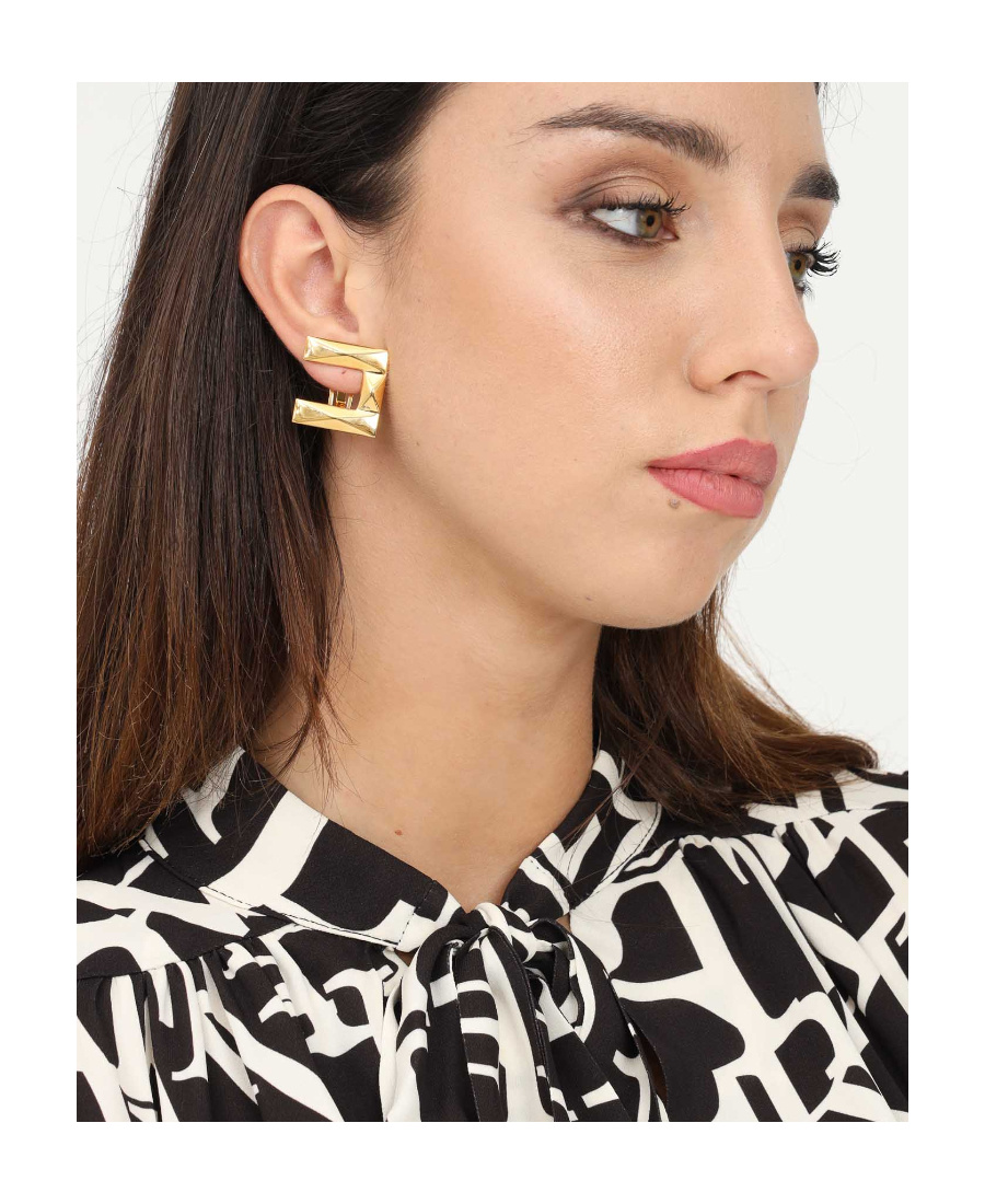 ELISABETTA FRANCHI LOGO EARRINGS