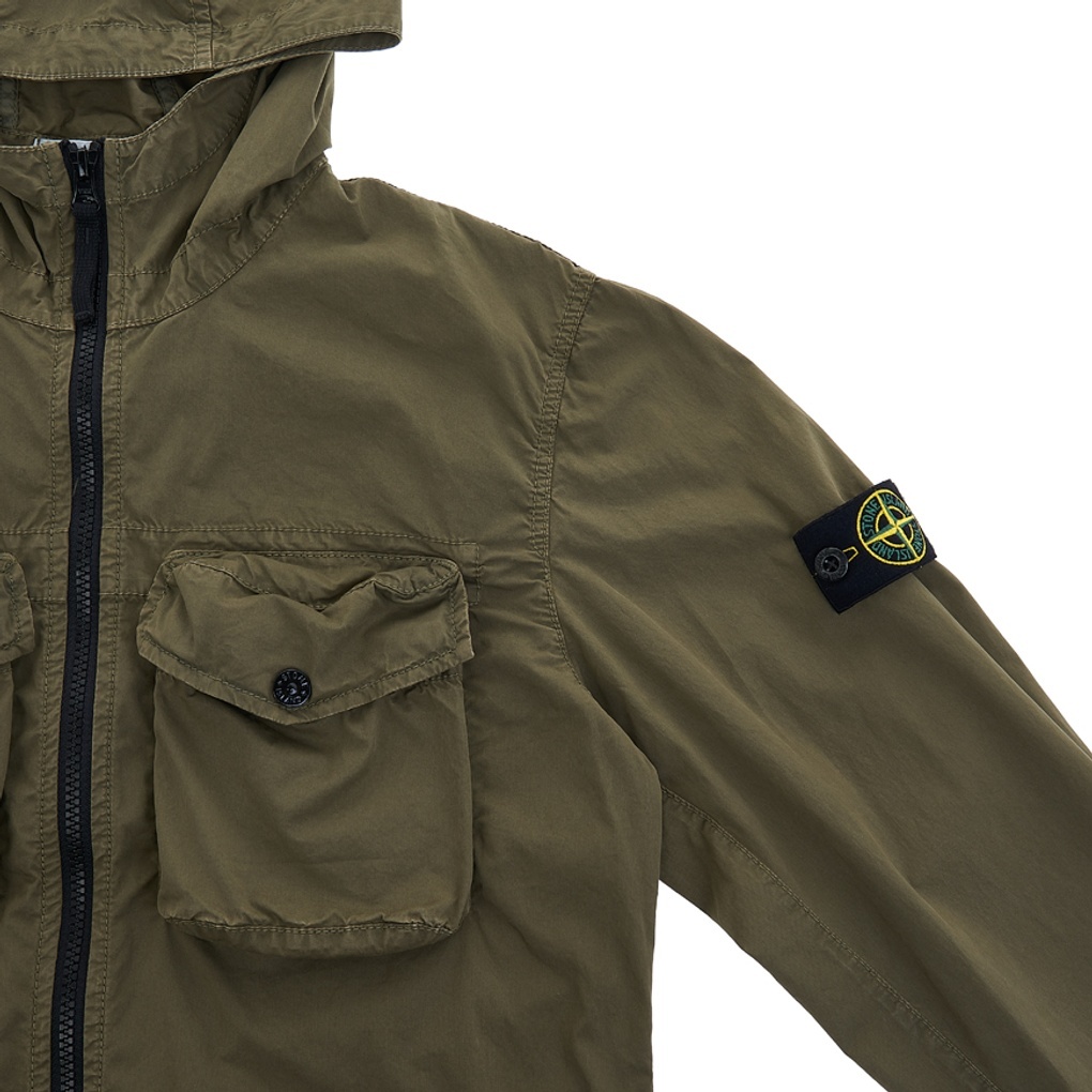 Stone Island Long-sleeved Casual Jacket In Green