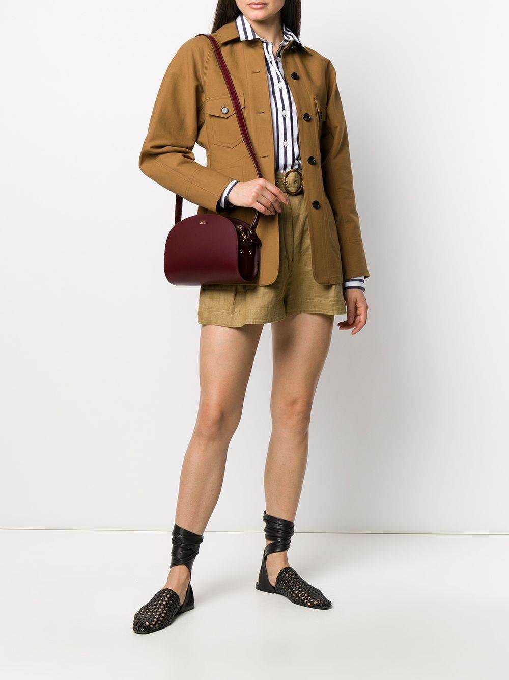 Apc Mini Demi-lune Shoulder Bag In Brown
