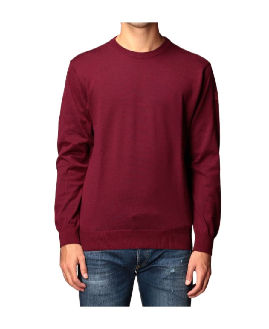 Paul & Shark Round-neck Long-sleeved Pullover In Red