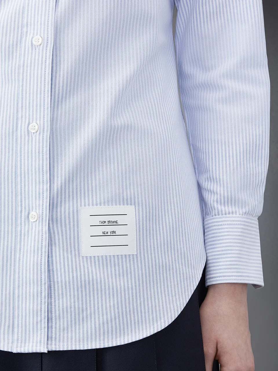 Thom Browne Grosgrain Armband Oxford Shirt In White