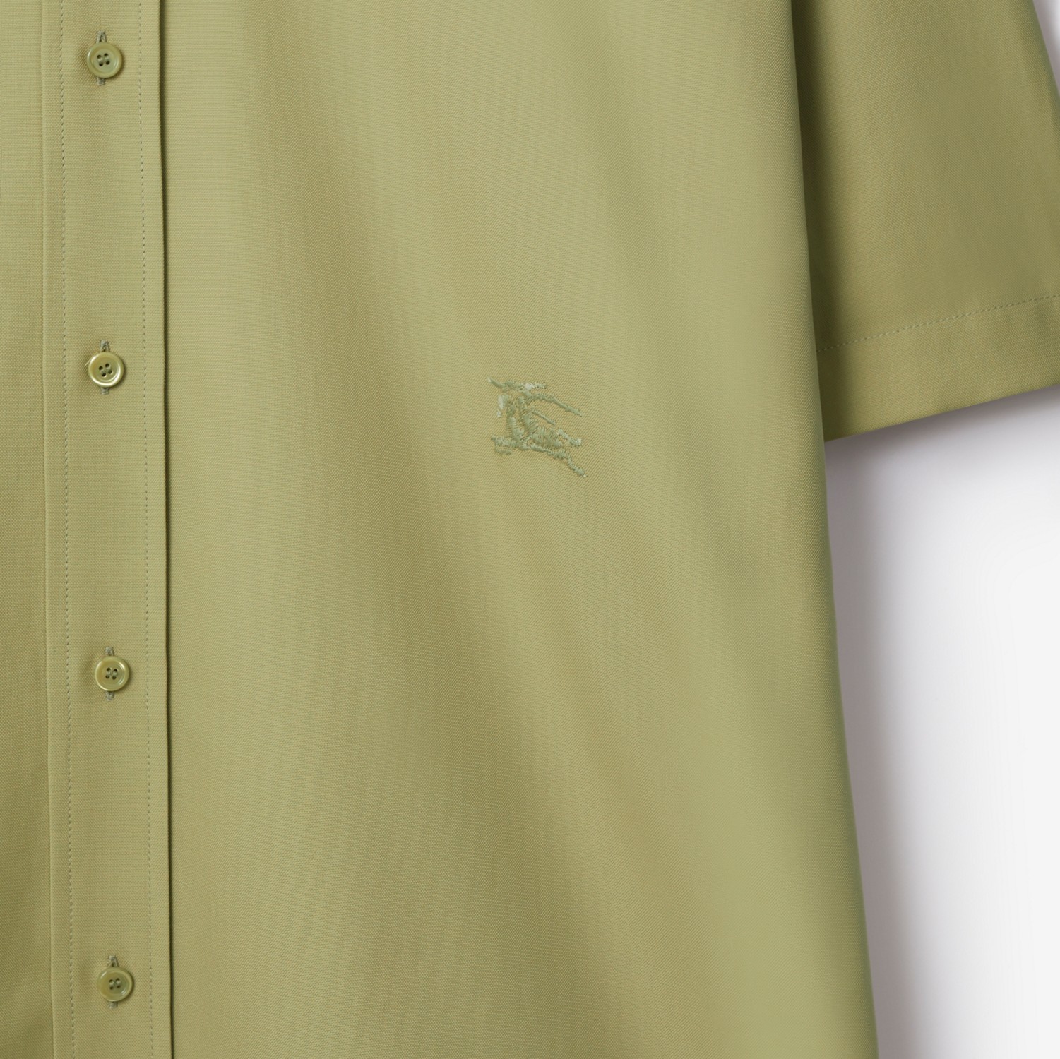 Burberry Logo-embroidered Poplin Shirt In Nude