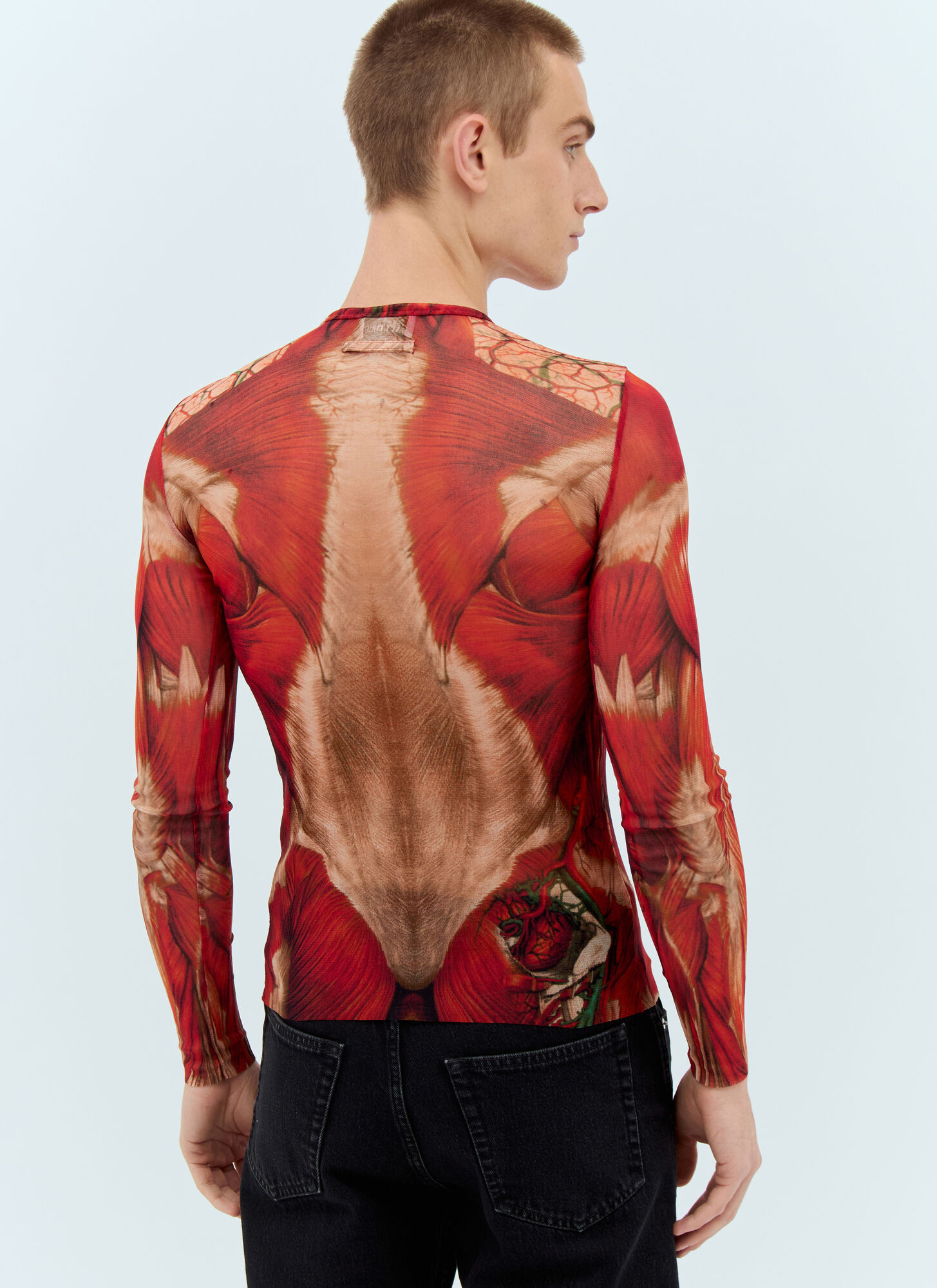 Jean Paul Gaultier Ecorche Mesh Top In Multicolor