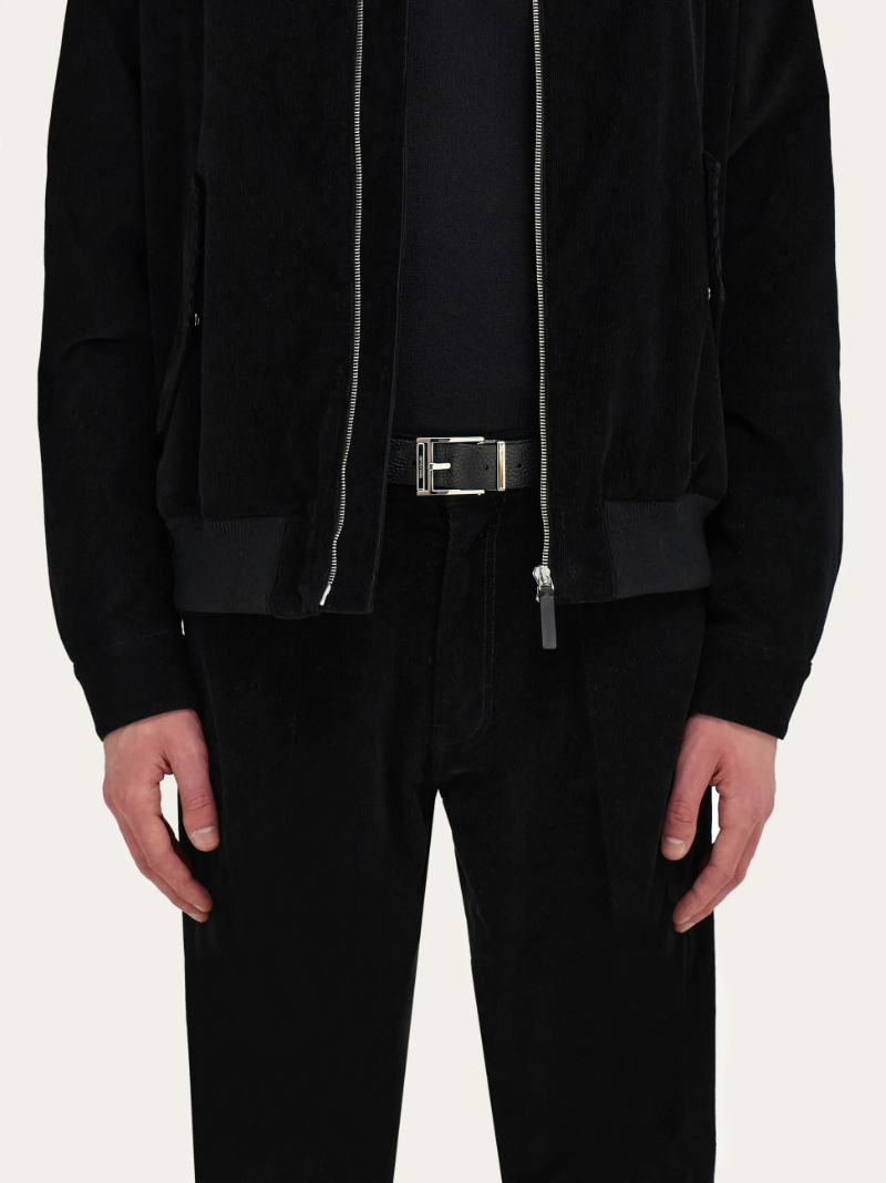 Ferragamo Double-sided Adjustable Belt In Black