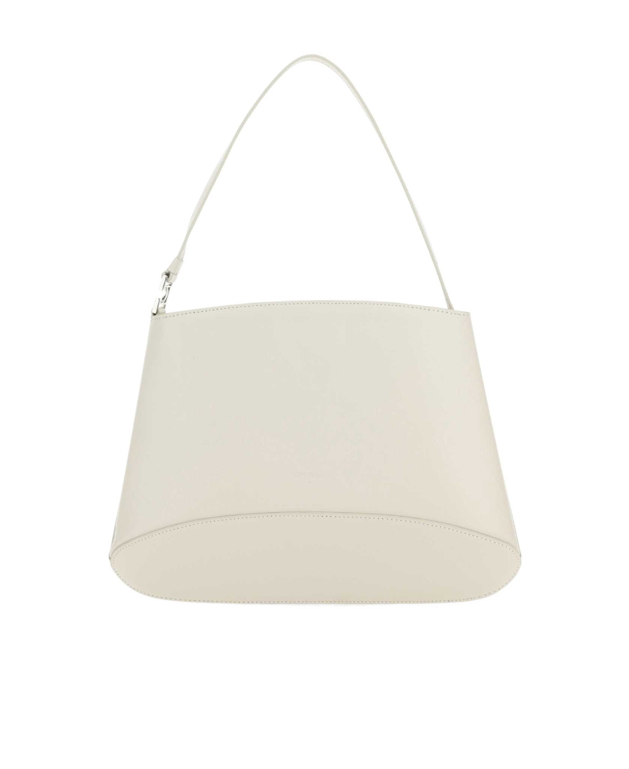 Low Classic Structured Leather Shoulder Bag In White