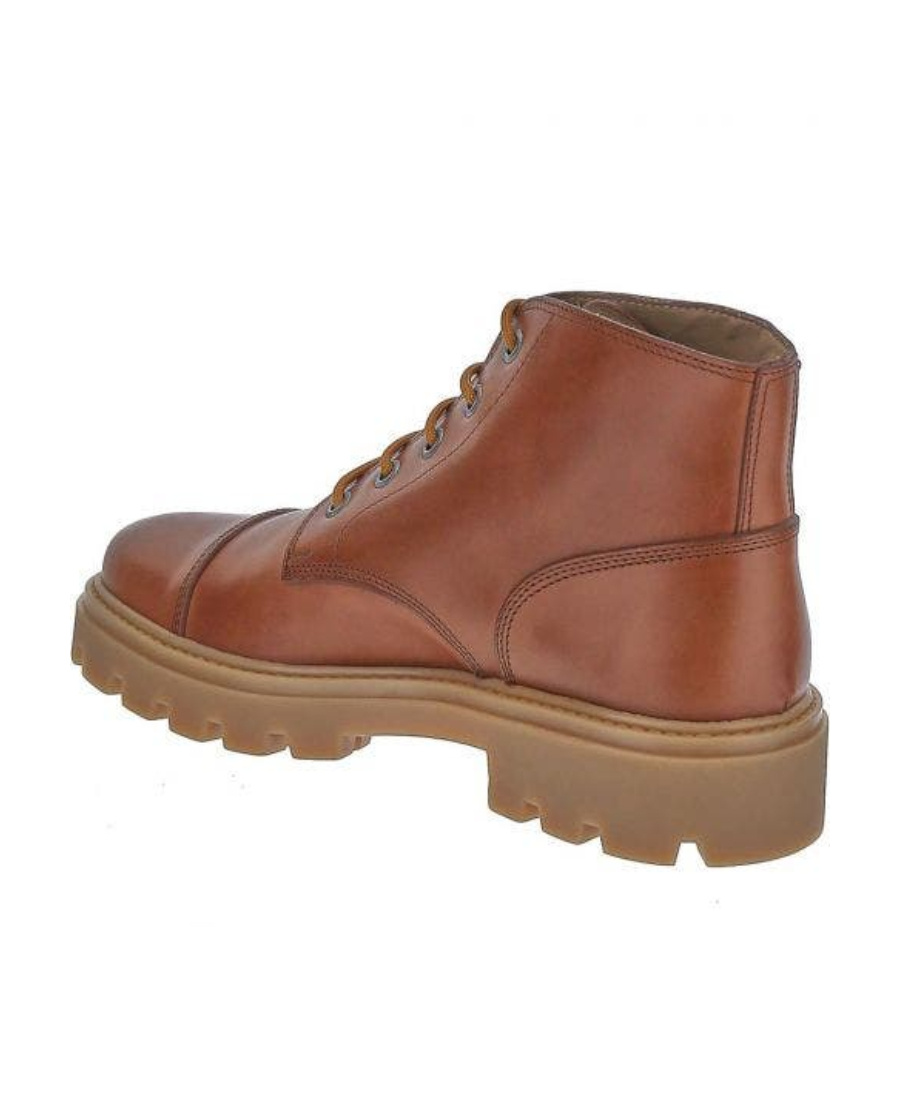 Tod's Lace-up Leather Ankle Boots In Brown