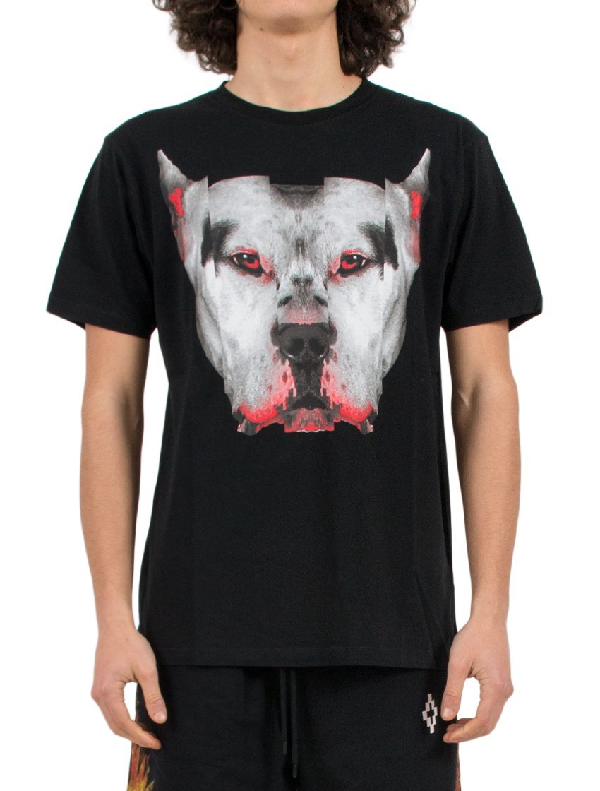 Marcelo Burlon County Of Milan Open-necked Black Shirt In Black