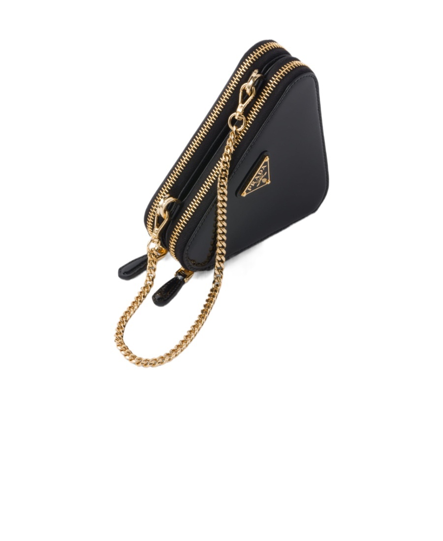 Prada Patent Leather Mini Pouch In Black