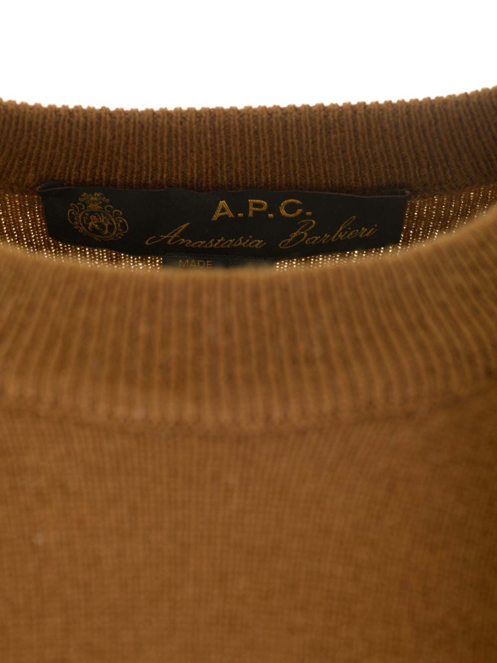 Apc A.p.c. Crewneck Knitted Jumper In Brown