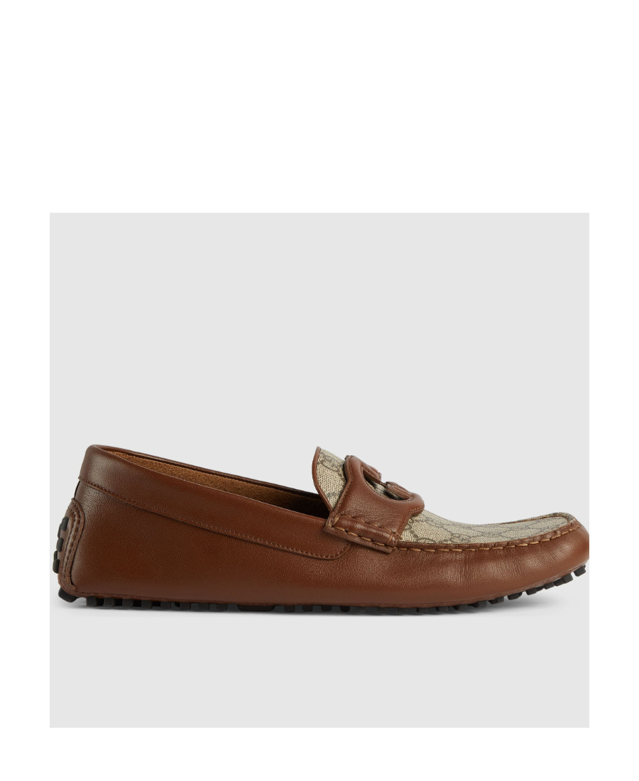 Gucci Interlocking G Slip-on Loafers In Brown