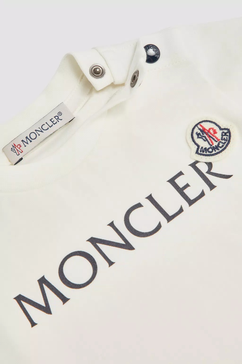 Moncler Enfant Logo Printed Crewneck T-shirt In White